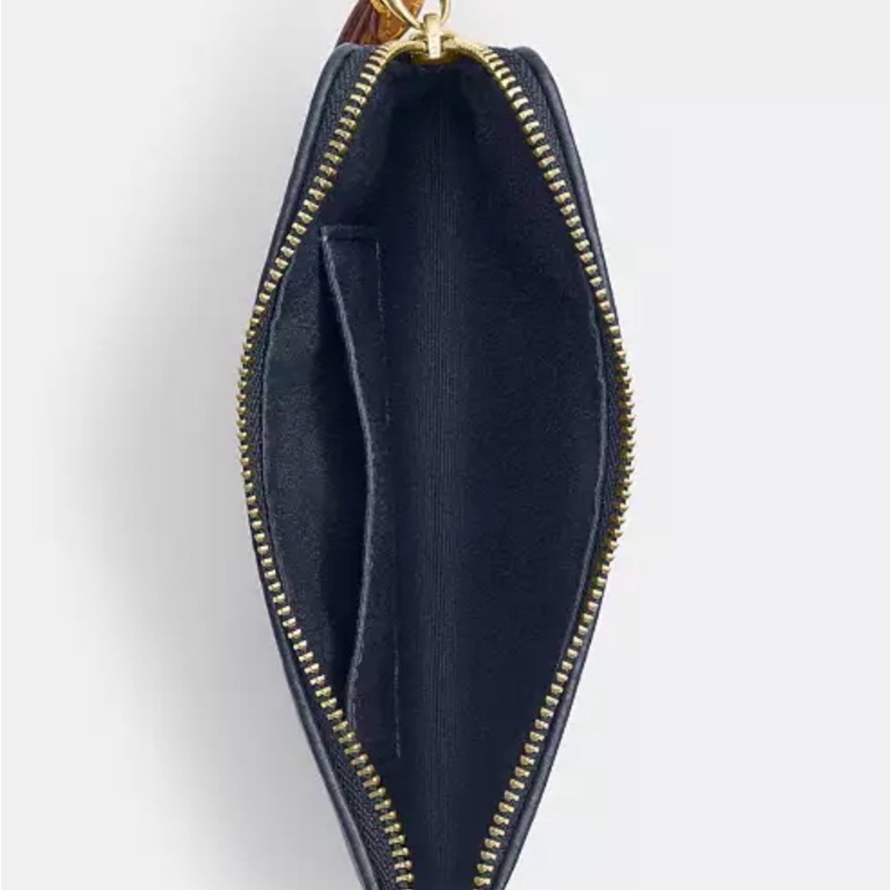 Coach Corner Zip Wristlet In Signature Denim - Picture 2 of 3